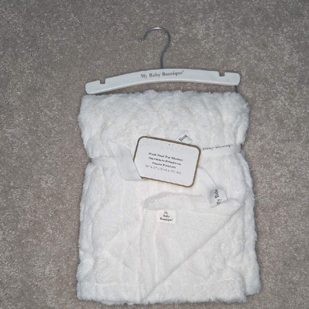 White Plush Baby Blanket